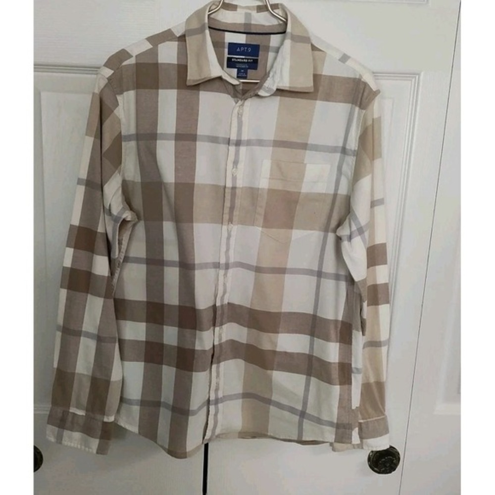 Apt.9 Mens Long Sleeve Button Down Soft Flannel Size‎ Med